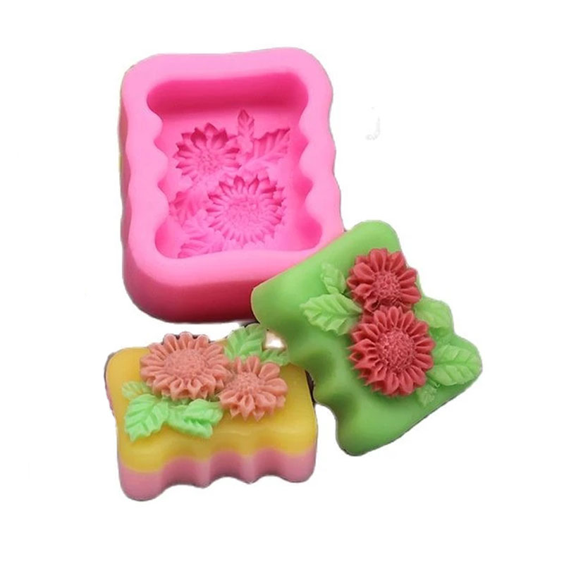 3D Square Flower Silicone Soap - Soap Making Homemade ulasan dan harga