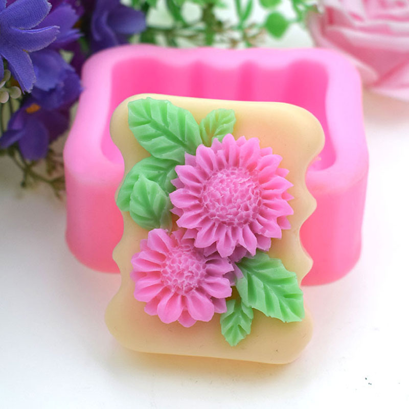 3D Square Flower Silicone Soap - Soap Making Homemade ulasan dan harga