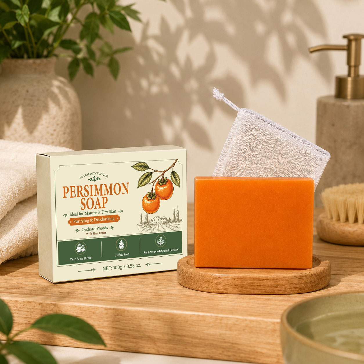Persimmon Soap Bar For Men and - Shea Butter Raw ulasan dan harga