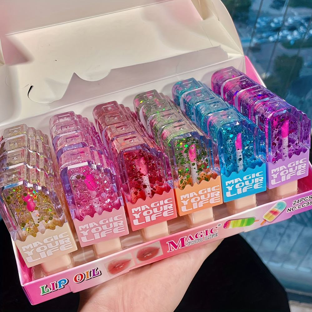 24pcs Cute Ice Cream Sequin Li - Shea Butter Raw ulasan dan harga
