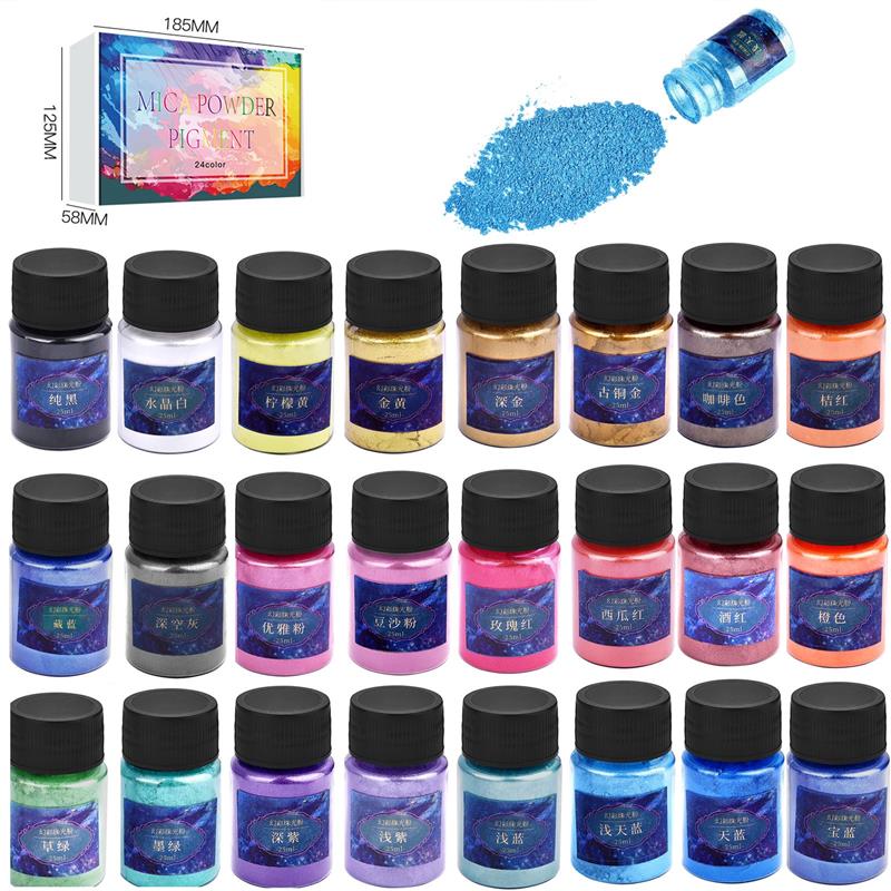 24Colors Epoxy Resin Dye Mica  - Mica Powder Colorant ulasan dan harga