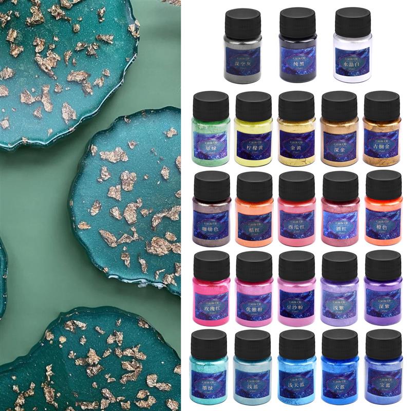 24Colors Epoxy Resin Dye Mica  - Mica Powder Colorant ulasan dan harga