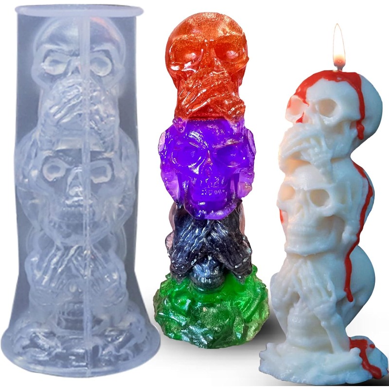 3D Rose Flower Skull Silicone  - Soap Making In School ulasan dan harga
